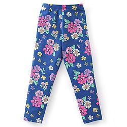 Babyhug Cotton Lycra Knit Full Length Polka Dots & Floral Printed Leggings Pack of 2 - Multicolour
