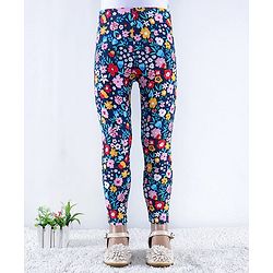 Babyhug Cotton Lycra Knit Full Length Polka Dots & Floral Printed Leggings Pack of 2 - Multicolour