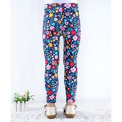 Babyhug Cotton Lycra Knit Full Length Polka Dots & Floral Printed Leggings Pack of 2 - Multicolour