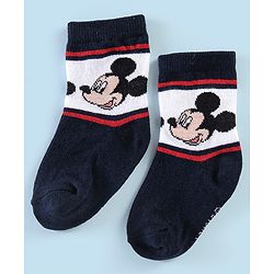Cute Walk Disney By Babyhug Anti Bacterial Ankle Length Socks Mickey Mouse Design Pack Of 3 - Multicolour