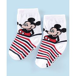 Cute Walk Disney By Babyhug Anti Bacterial Ankle Length Socks Mickey Mouse Design Pack Of 3 - Multicolour