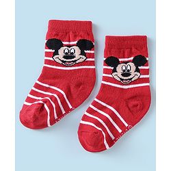 Cute Walk Disney By Babyhug Anti Bacterial Ankle Length Socks Mickey Mouse Design Pack Of 3 - Multicolour