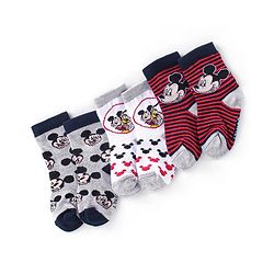 Cute Walk Disney By Babyhug Anti Bacterial Ankle Length Socks Mickey Mouse Design Pack Of 3 - Multicolour