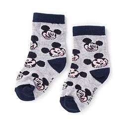 Cute Walk Disney By Babyhug Anti Bacterial Ankle Length Socks Mickey Mouse Design Pack Of 3 - Multicolour