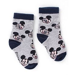 Cute Walk Disney By Babyhug Anti Bacterial Ankle Length Socks Mickey Mouse Design Pack Of 3 - Multicolour