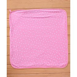 Babyhug Cotton Terry Knit Hedgehog Print Two Layer Towel with Hood L 76 x B 76 cm - Pink