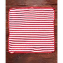 Babyhug Knit Terry Two Layer Towel with Hood With Stripes L 76 x B 76 cm - Red