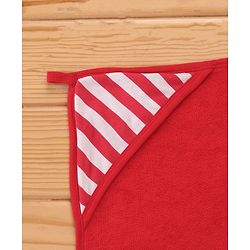 Babyhug Knit Terry Hooded Two Layer Bath Towel with Fox Print L 76 X B 76 cm - Red