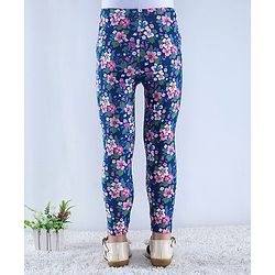Babyhug Cotton Lycra Knit Full Length Hearts & Floral Printed Leggings Pack of 2 - Multicolour