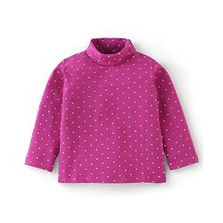 Babyhug Cotton Knit Full Sleeves Stars Foil Printed Detailing Skivi T-Shirt - Purple
