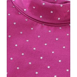 Babyhug Cotton Knit Full Sleeves Stars Foil Printed Detailing Skivi T-Shirt - Purple