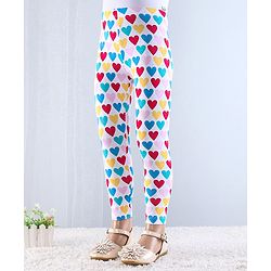 Babyhug Cotton Lycra Knit Full Length Leggings with Stretch & Polka Dots Print Pack of 2 - Red & White
