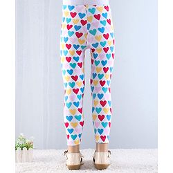 Babyhug Cotton Lycra Knit Full Length Leggings with Stretch & Polka Dots Print Pack of 2 - Red & White