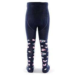 Cutewalk by Babyhug Non Terry Footed Anti Bacterial Butterfly Design Tights  - Navy Blue