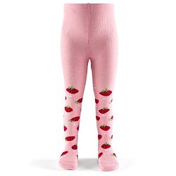 Cutewalk by Babyhug Non Terry Footed Anti Bacterial Strawberry Design Tights  - Pink