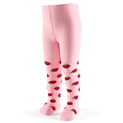 Cutewalk by Babyhug Non Terry Footed Anti Bacterial Strawberry Design Tights  - Pink