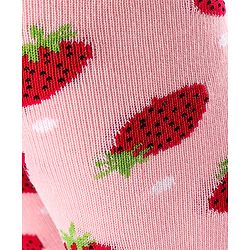 Cutewalk by Babyhug Non Terry Footed Anti Bacterial Strawberry Design Tights  - Pink