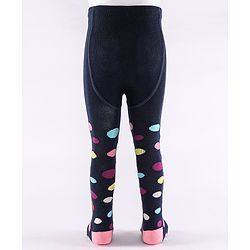 Cute Walk by Babyhug Non Terry Footed Anti Bacterial Unicorn Design Tights  - Navy Blue