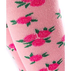 Cutewalk by Babyhug Non Terry Footed Anti Bacterial Floral Design Tights  - Pink