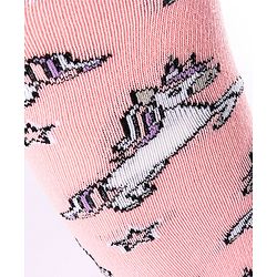 Cutewalk by Babyhug Non Terry Footed Anti Bacterial Unicorn Design Tights  - Pink