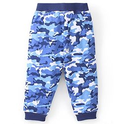Babyhug Cotton Looper Knit Full Length Lounge Pant Camouflage Printed - Blue