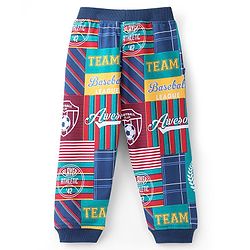 Babyhug Cotton Looper Full Length Lounge Pants Text Print - Blue