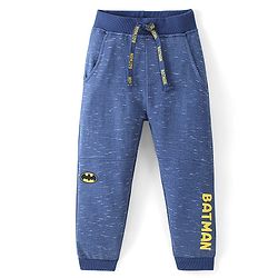 Babyhug Cotton Looper Knit Full Length Lounge Pant Text Print - Blue