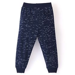 Babyhug Cotton Looper Knit Full Length Lounge Pant Text Print - Blue