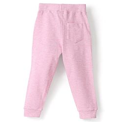 Babyhug Cotton Looper Knit Full Length Track Pant Text Print - Pink