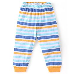 Babyhug Cotton Knit Full Sleeves Night Suit With Caterpillar Print - Yellow