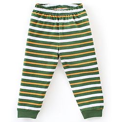 Babyhug Cotton Knit Full Sleeves Tiger Printed Night Suit - Green
