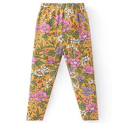 Babyhug Cotton Lycra Full Length Floral Printed Leggings - Multicolour