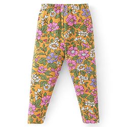 Babyhug Cotton Lycra Full Length Floral Printed Leggings - Multicolour
