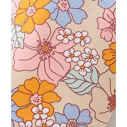 Babyhug Cotton Lycra Knit Full Length Leggings Floral Print - Multicolor