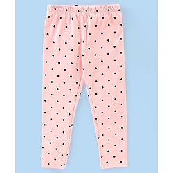 Babyhug Cotton Lycra Full Length Leggings Floral Print Pack of 3 - White Pink & Red