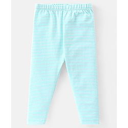 Babyhug Cotton Lycra Knit Full Length Leggings with Stretch & Heart Print Pack of 3 - Pink & Blue