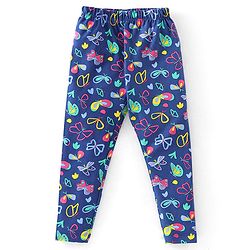 Babyhug Cotton Lycra Full Length Stretchable Legging Butterfly Print Pack Of 3 - Pink Blue & Yellow