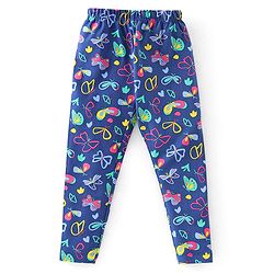 Babyhug Cotton Lycra Full Length Stretchable Legging Butterfly Print Pack Of 3 - Pink Blue & Yellow