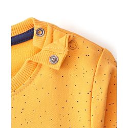 Babyhug Cotton Full Sleeves Sweatshirt With Text Graphics- Mustard