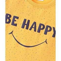 Babyhug Cotton Full Sleeves Sweatshirt With Text Graphics- Mustard