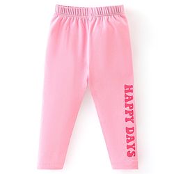 Babyhug Cotton Lycra Knit Full Length Leggings with Stretch & Floral Print Pack of 3 - Pink & Yellow