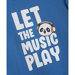 Babyhug Cotton Knit Full Sleeves Panda & Text Graphics Sweatshirts Pack of 2 - Blue & Yellow