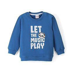 Babyhug Cotton Knit Full Sleeves Panda & Text Graphics Sweatshirts Pack of 2 - Blue & Yellow