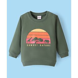 Babyhug Cotton Knit Full Sleeves Graphics Printed Sweatshirts Pack of 2 - Grey & Green