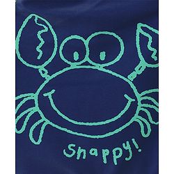 Babyhug Half Sleeves Two Piece Striped Swimsuit - Navy Blue