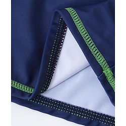 Babyhug Half Sleeves Two Piece Striped Swimsuit - Navy Blue