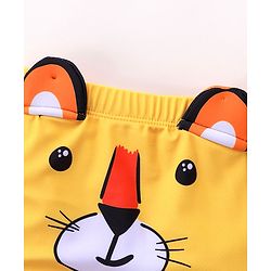Babyhug Swimming Trunks with Cap Tiger Print - Yellow