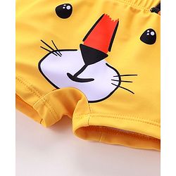 Babyhug Swimming Trunks with Cap Tiger Print - Yellow