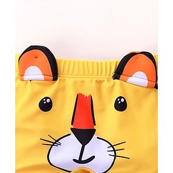 Babyhug Swimming Trunks with Cap Tiger Print - Yellow
