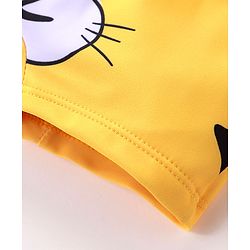 Babyhug Swimming Trunks with Cap Tiger Print - Yellow
